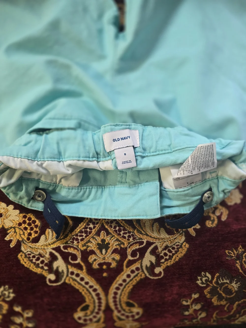 Old Navy Kids' Aqua Shorts — Size 8 Adjustable Waist